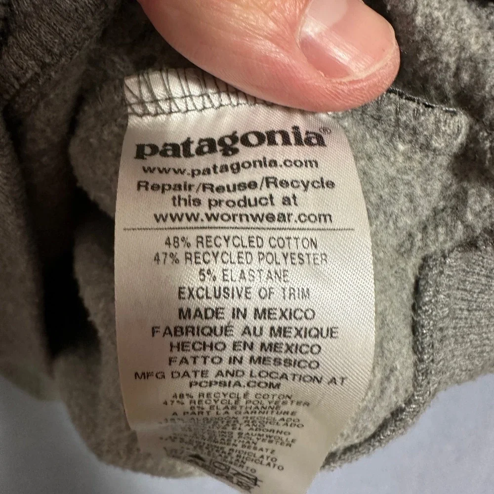 Patagonia P-6 Logo Uprisal Hoody Stretch Gravel Heather‎ Grey Mens Size Medium